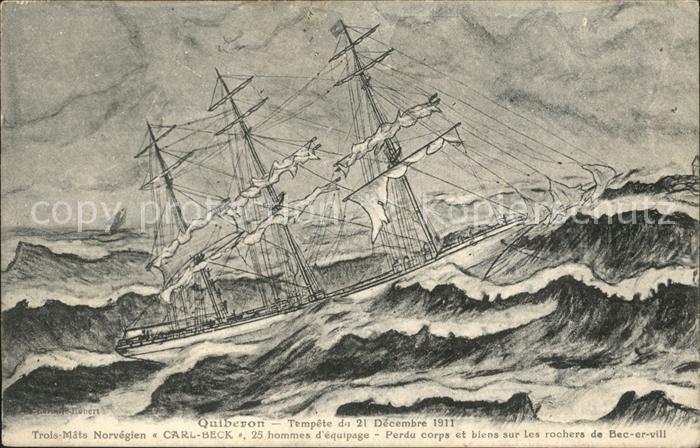 Segelschiffe Quiberon Tempete 21 Decembre 1911