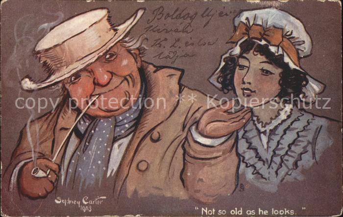 Verlag Tucks Oilette Nr. 1740 Sydney Carter Not so old as he looks Mann Frau Pfe
