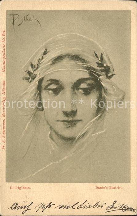 Kuenstlerkarte B. Piglhein Dante's Beatrice