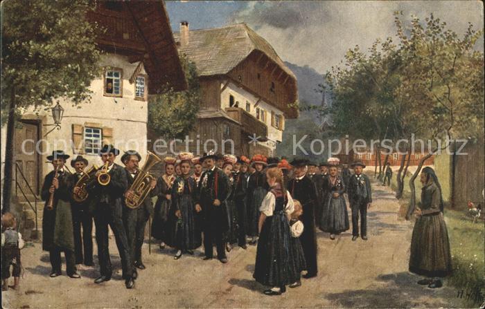 Hoffmann Heinrich Bauernhochzeit Schwarzwald Trachten Tuba Klarinette Trompete