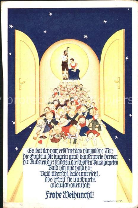 Weihnachten Kuenstlerkarte Evi Kallbrunner Himmlisches Tor Engel