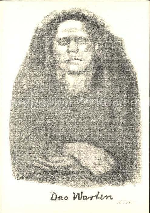 Kuenstlerkarte Kaethe Kollwitz Das Warten