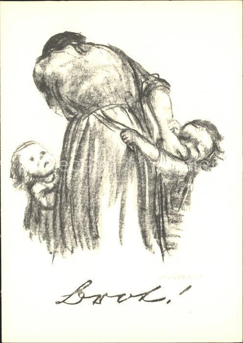 Kuenstlerkarte Käthe Kollwitz Brot! Kinder