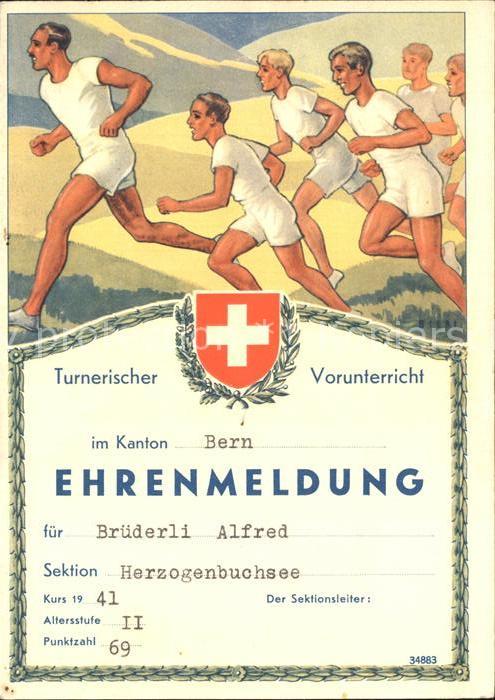 Turnen Vorunterricht Ehrenmeldung Bern Schweiz