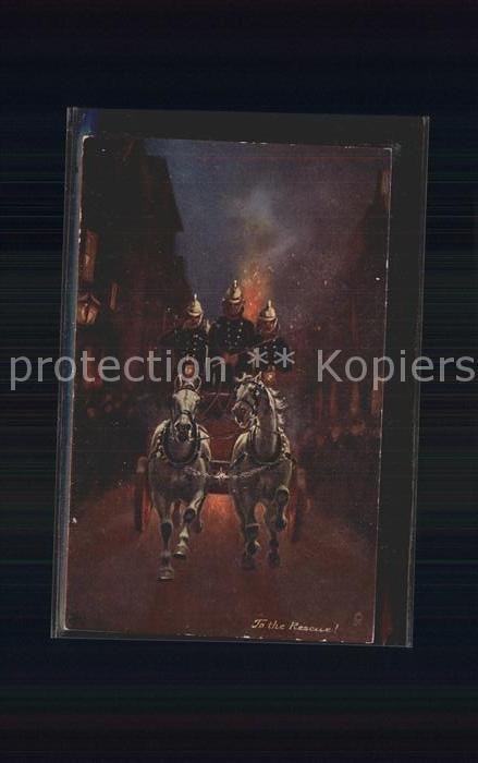 Verlag Tucks Oilette Nr. 135 Feuerwehr Pferdewagen England