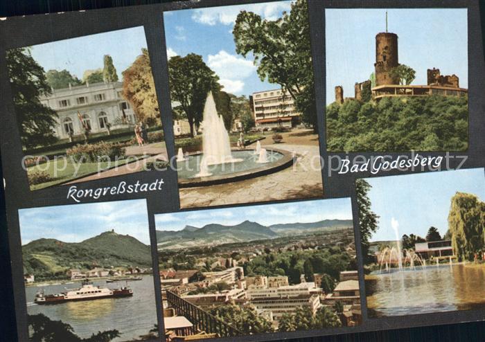 Bad Godesberg Brunnen Stadtpark Godesburg Rheinansicht Stadthalle