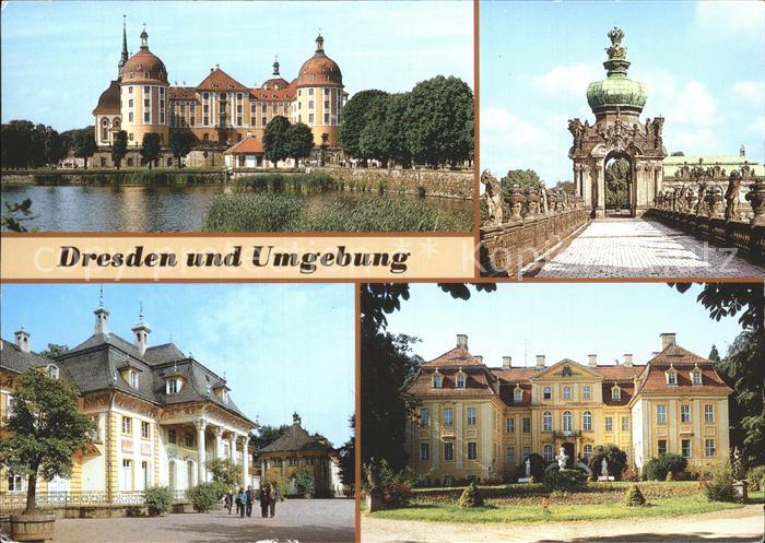DRESDEN Elbe Barockmuseum Schloss Moritzburg Zwingerterrasse Kronentor