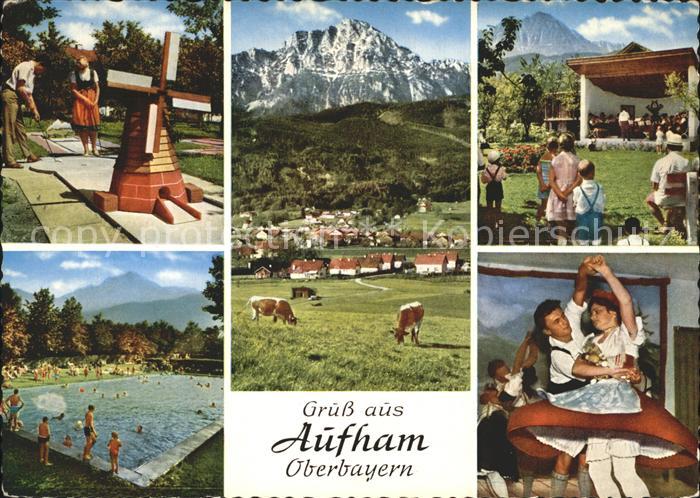 Aufham Anger Minigolf Hochstaufen Kurpark Schwimmbad Trachtentanz