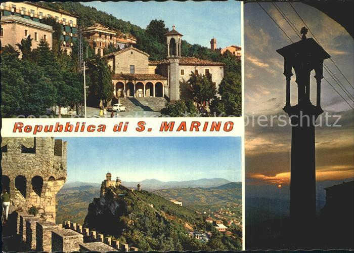 San Marino San Marino Monumento S. Francesco tramonto