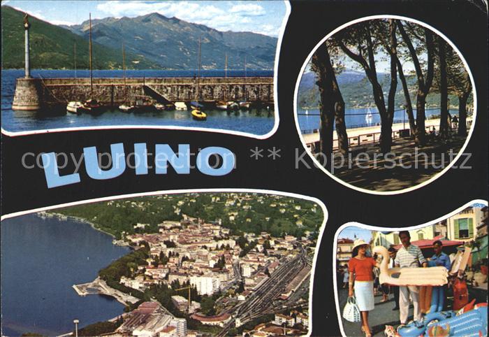 Luino Anlegestelle Markt Fliegeraufnahme