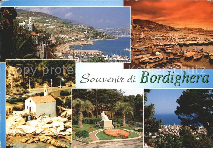 Bordighera Hafen Statua Margherita di Savoia Chiesa S. Ampelio