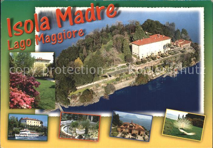 Isola Madre Lago Maggiore Fliegeraufnahme Faehre Pfau