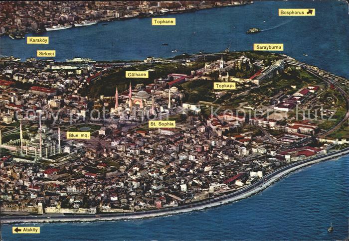 Istanbul Constantinopel Fliegeraufnahme Bosporus Topkapi