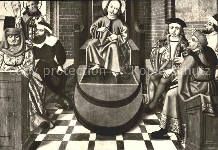 Parchim Mecklenburg-Vorpommern Marienaltar aus Luebeck der 12 jaehrige Jesus im