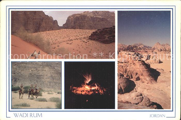 Jordan Israel Wueste Lagerfeuer Reiter auf Kamelen