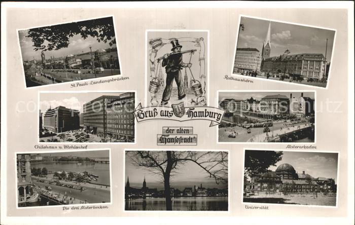 HAMBURG CITY St. Pauli Rathaus Alsterarkaden Universitaet