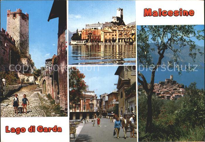 Malcesine Lago di Garda Turm Strasse Haeuser am See