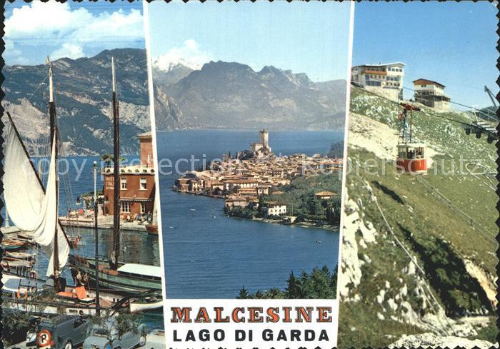 Malcesine Lago di Garda Seilbahn Fliegeraufnahme Hafen