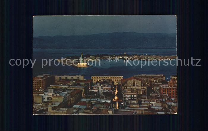 Messina bei Nacht Fliegeraufnahme