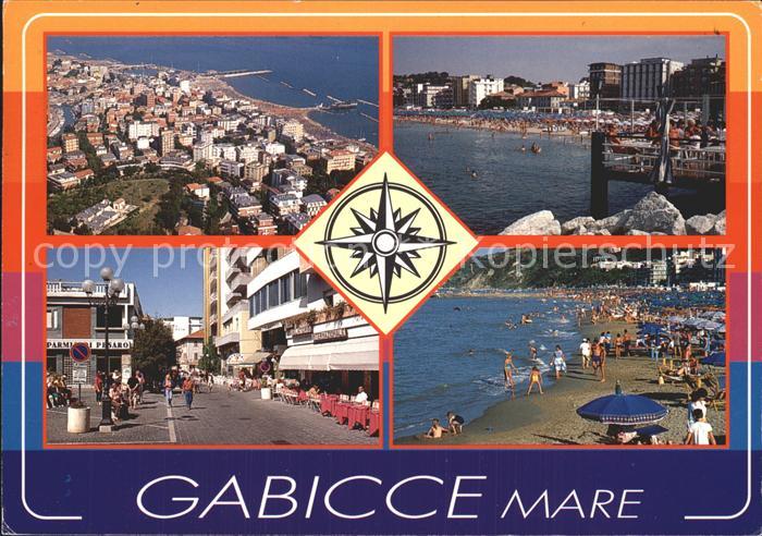 Gabicce Mare Strand Fliegeraufnahme Strassenpartie