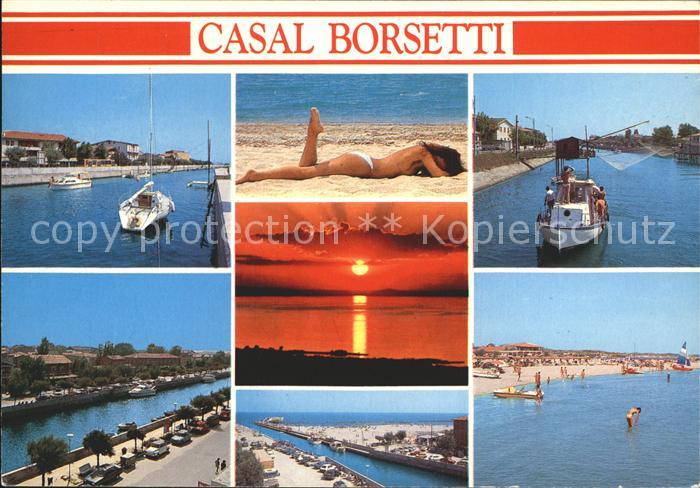 Casal Borsetti Hafen Strand Sonnenuntergang Motorboot