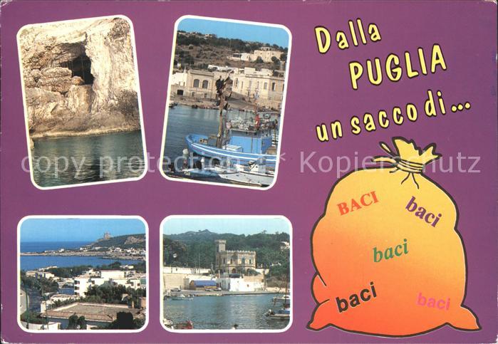 Puglia Hoehle Hafen Panorama Schloss