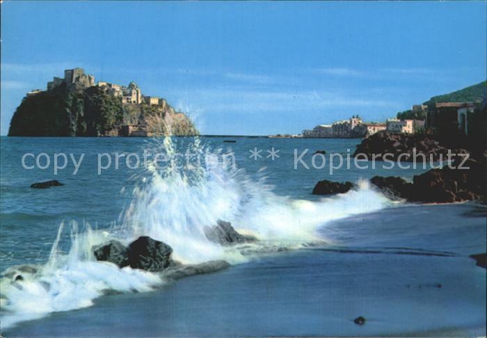 Ischia Castello Aragonese da Punta Mulino Schloss Insel Brandung