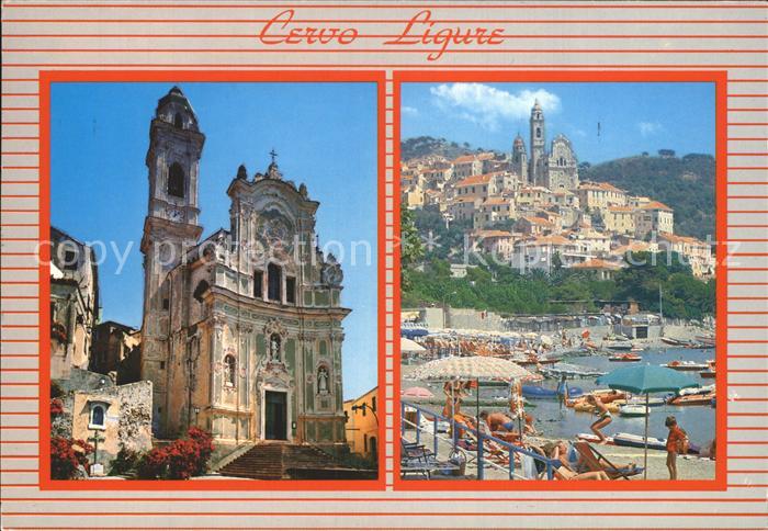 Cervo Strand Altstadt Barockkirche Riviera dei Fiori