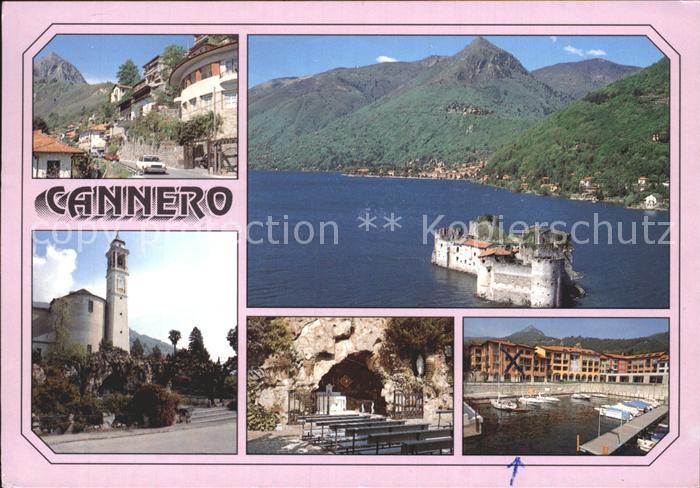 Cannero Riviera Lago Maggiore Teilansichten Kirche Hafen Insel Burgruine
