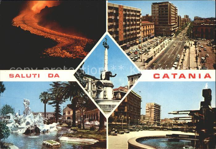 Catania Vulkan aetna Lavastrom Teilansichten Brunnen