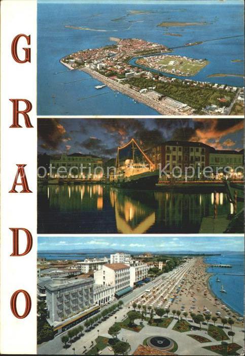 Grado Gorizia Fliegeraufnahme Hafen Nachtaufnahme Strand
