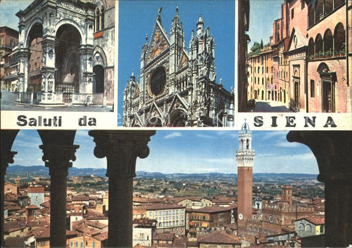 Siena Fassade Dom Gasse Blick ueber die Stadt