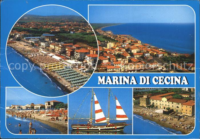 Marina di Cecina Panorama Strand Segelboot