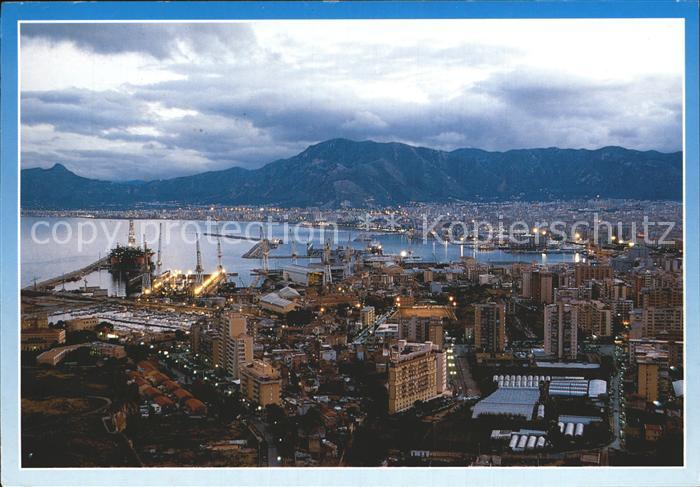 Palermo Sicilia Panorama di notte Porto Hafen