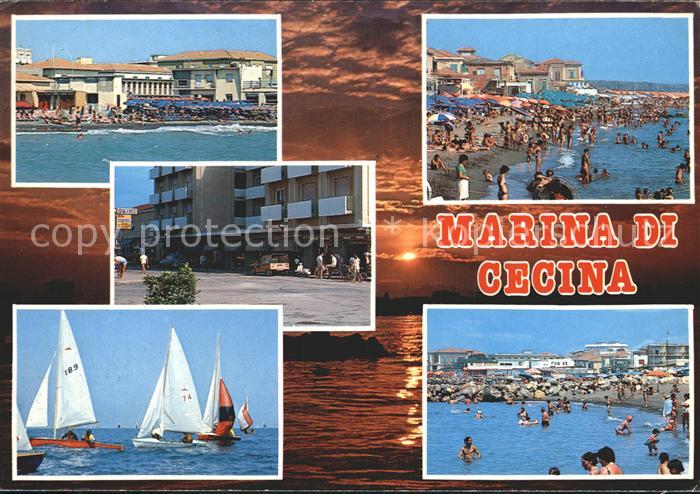 Marina di Cecina Strand Segelregatta Abendstimmung am Meer
