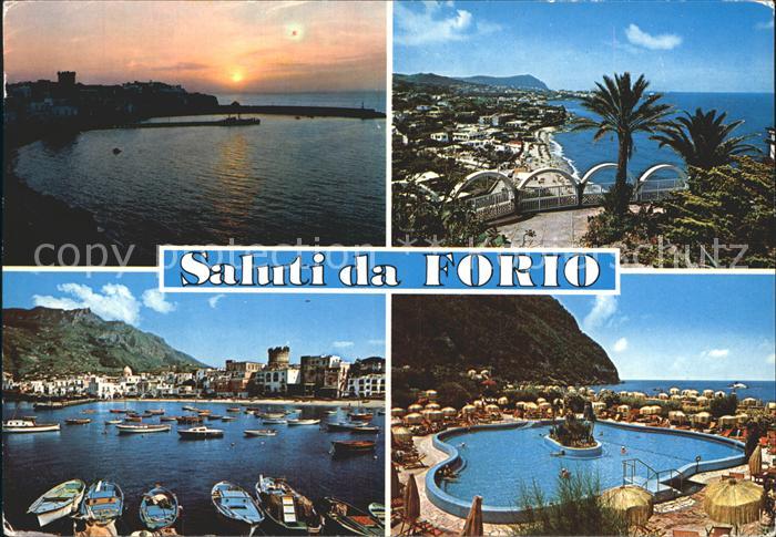 Forio d Ischia Panorama Sonnenuntergang am Meer Hafen Swimming Pool