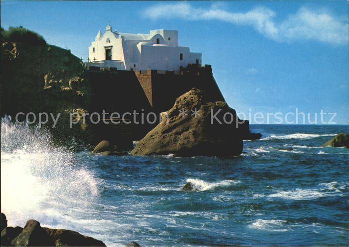 Forio d Ischia Chiesa del Soccorso Kirche Brandung Kueste