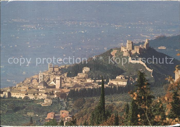 Assisi Umbria Rocca Maggiore vista dal Monte Subasio