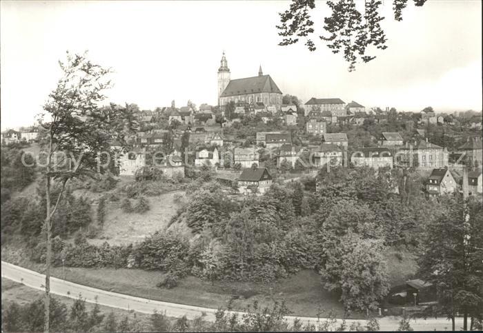 Schneeberg Erzgebirge Ortsansicht mit Kirche