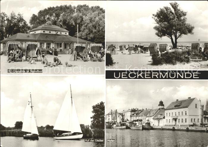 Ueckermuende Mecklenburg Vorpommern Ho Gaststaette Strandbad Uecker Hafen Strand