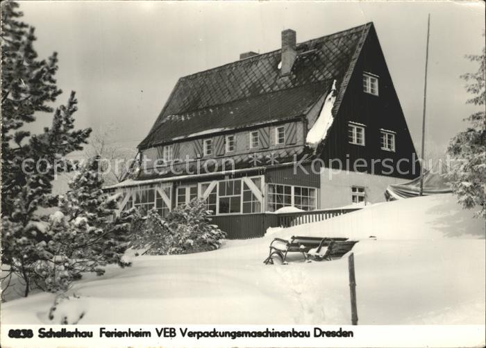 Schellerhau Ferienheim VEB Verpackungsmaschinenbau Dresden im Winter
