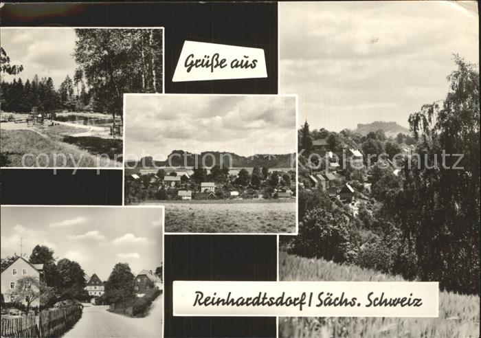 Reinhardtsdorf-Schoena Teilansichten Strassenpartie Schwimmbad
