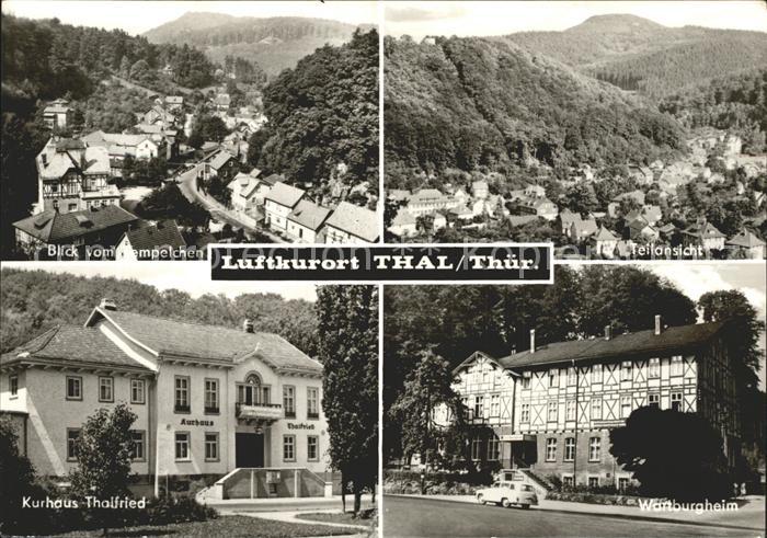 Thal Ruhla Panorama Blick vom Tempelchen Kurhaus Thalfried Wartburgheim