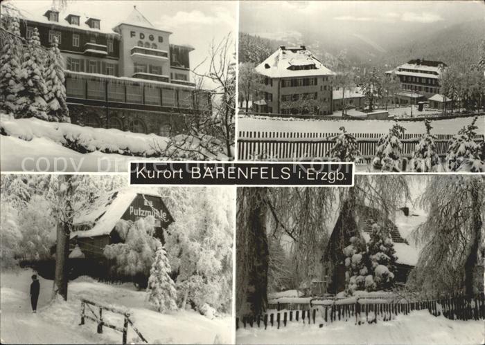 Baerenfels Erzgebirge FDGB Ferienheim Putzmuehle Kurort Winterimpressionen