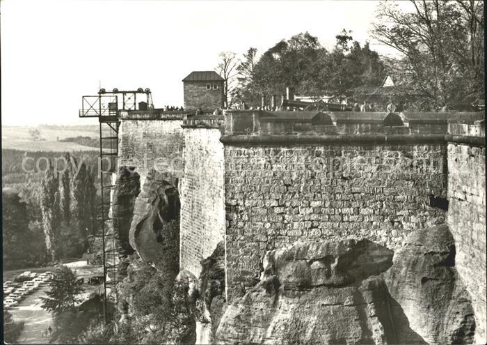 Koenigstein Saechsische Schweiz Lastenaufzug 1912 Personen und Lastenaufzug 1970