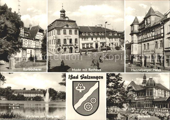 Bad Salzungen Kurbuecherei Markt Rathaus Henneberger Haus Gradierwerk Kurhaus Bu