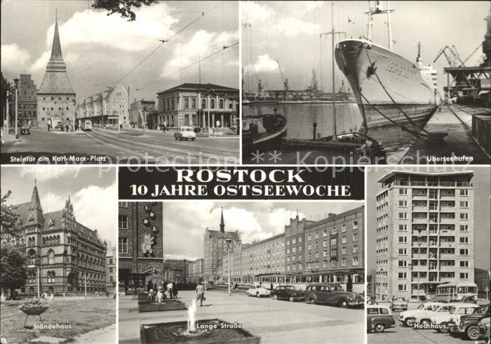 ROSTOCK  CITY Steintor Karl Marx Platz ueberseehafen Staendehaus Lange Strasse H