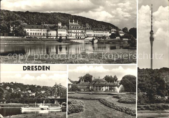 DRESDEN Elbe Schloss Pillnitz Bergpalais Museum Fernsehturm Loschwitz
