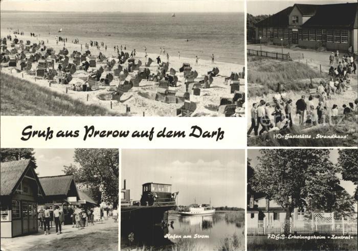 Prerow Ostseebad Strand HO Gaststaette Strandhaus FDGB Erholungsheim Hafen am St