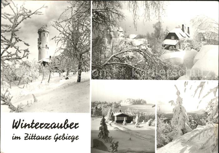 Hain Oybin Winterzauber im Zittauer Gebirge Hochwald Turm Toepferbaude